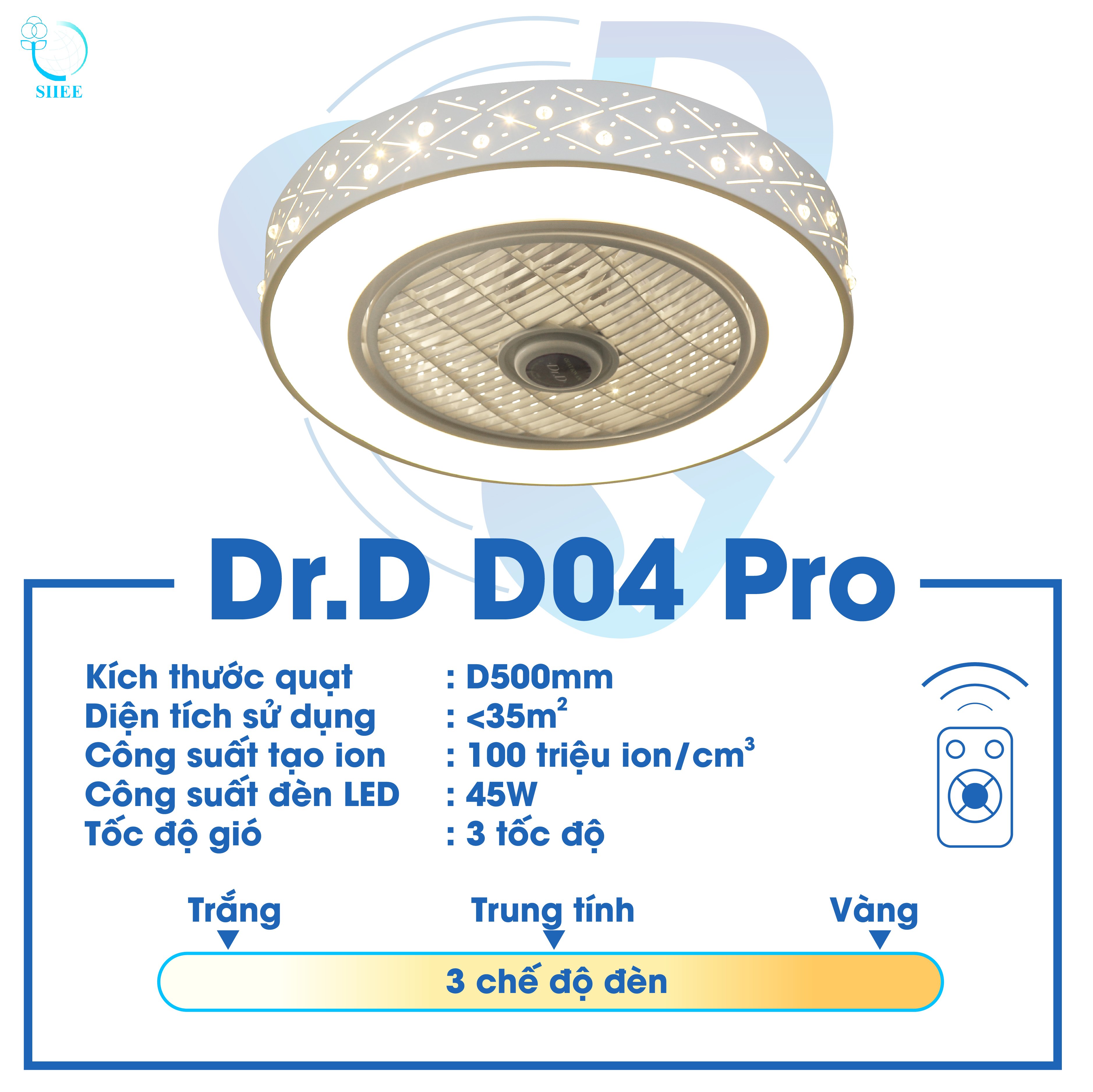 Quạt Ion âm Dr.D Model D-04 PRO